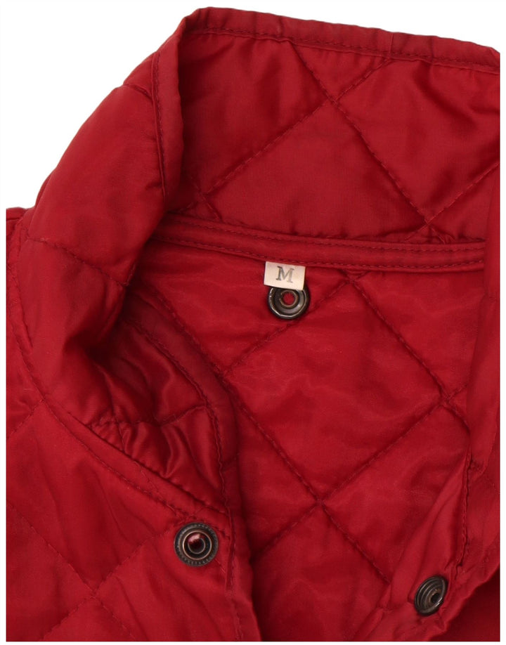 VINTAGE Herre Quiltet Gilet UK 38 Medium Rød
