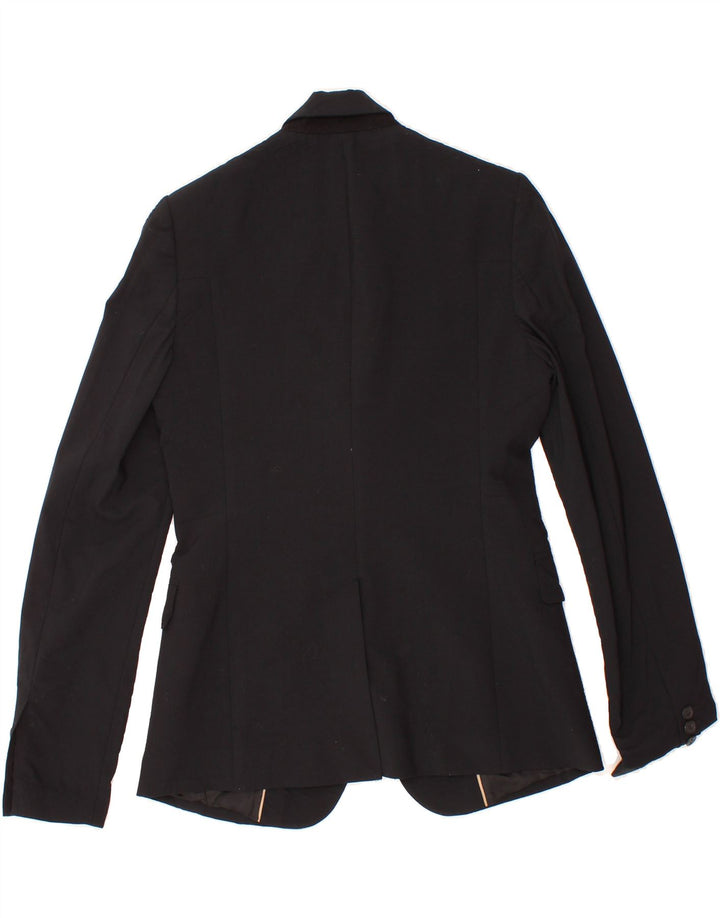 WHISTLES Womens 1 Button Blazer Jacket UK 10 Small  Black Wool Vintage Whistles and Second-Hand Whistles from Messina Hembry 