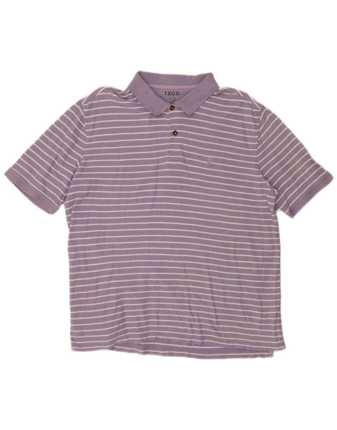 Izod Herre poloshirt Stor lilla stribet bomuld