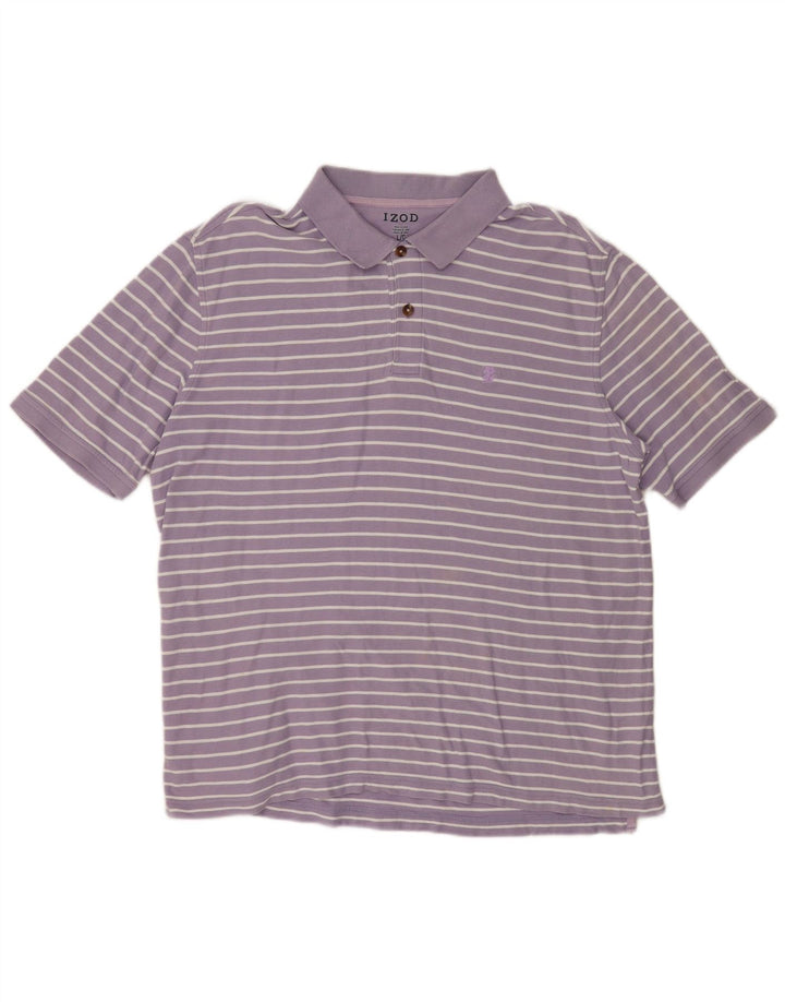 Izod Herre poloshirt Stor lilla stribet bomuld