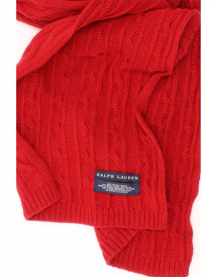 Ralph Lauren Strik rektangel tørklæde til mænd One Size rødt bomuld