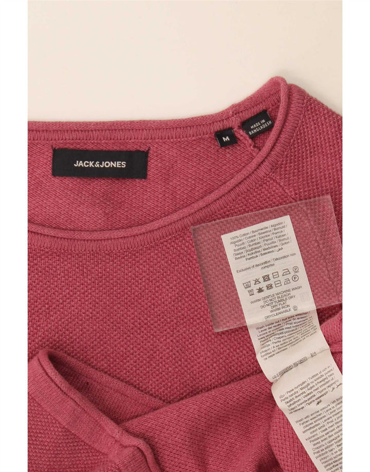 Jack & Jones Herre Boat Neck Jumper Sweater Medium Pink Bomuld