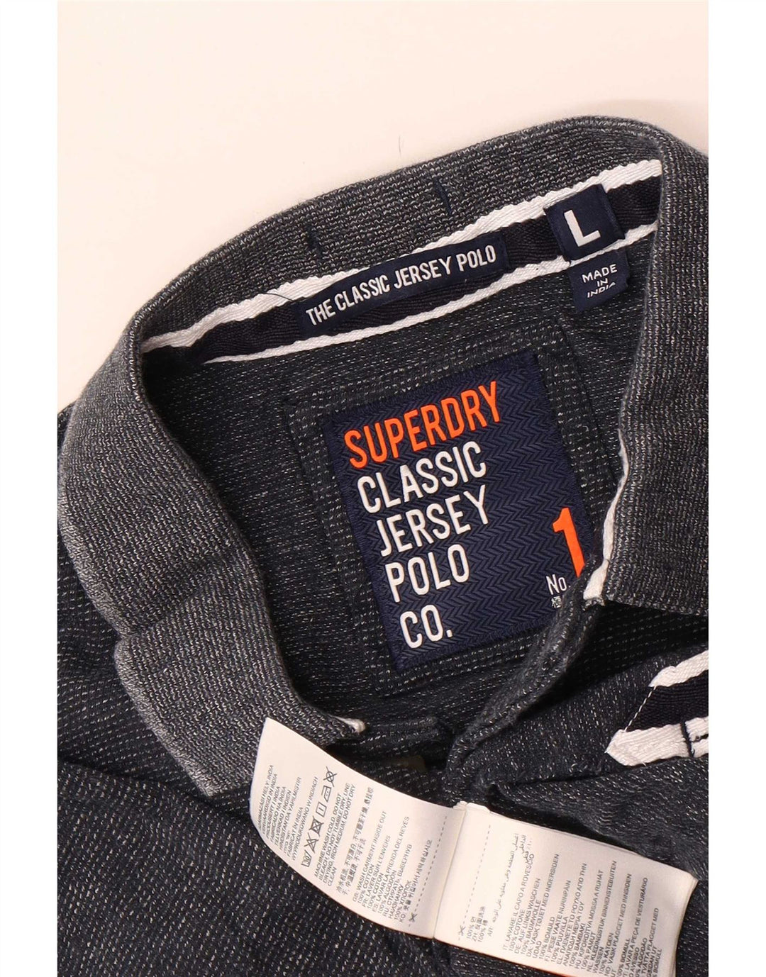 Superdry Poloshirt til mænd Stor marineblå flækket bomuld