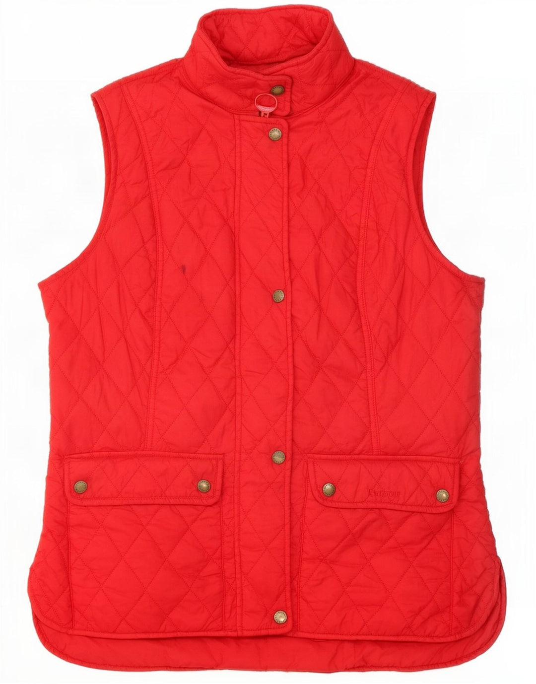 Barbour Womens Quiltet Gilet UK 14 Large Rød Polyamid