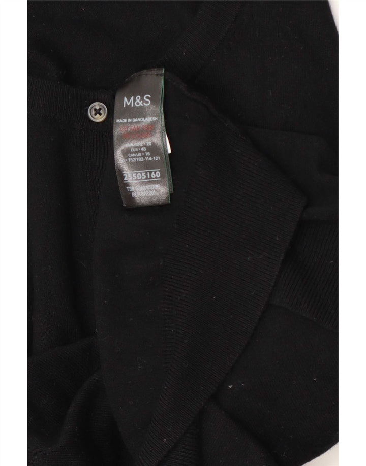 Marks & Spencer Dame Cardigan Sweater UK 20 2XL Sort Viscose