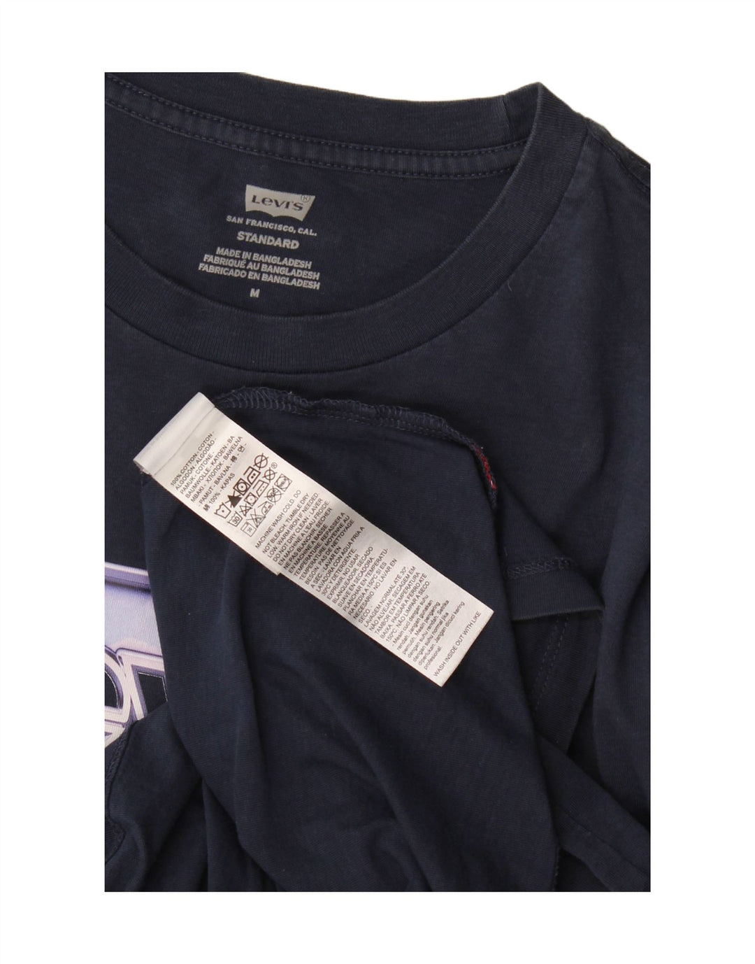 Levi's Herre Standard Fit Grafisk T-shirt Top Medium Marineblå Bomuld