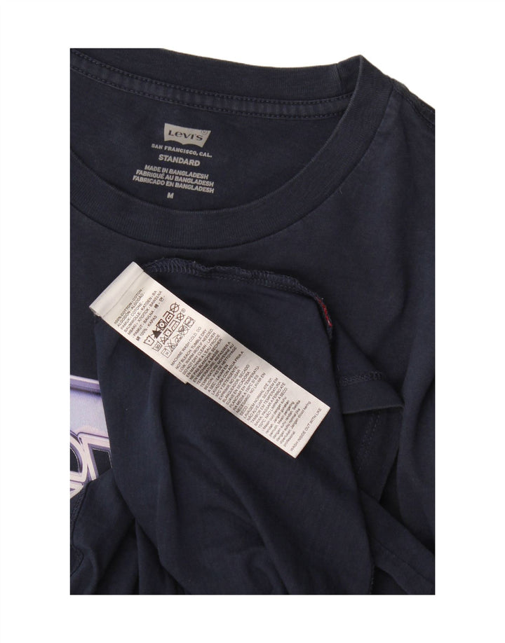 Levi's Herre Standard Fit Grafisk T-shirt Top Medium Marineblå Bomuld