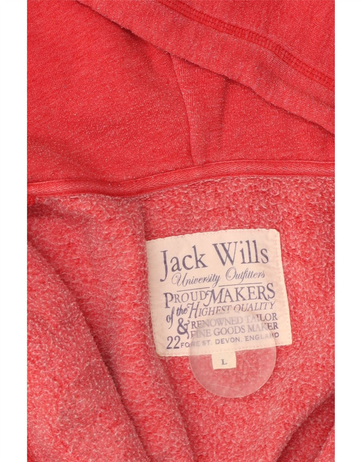 JACK WILLS Herre grafisk hættetrøje med lynlås Stor rød bomuld