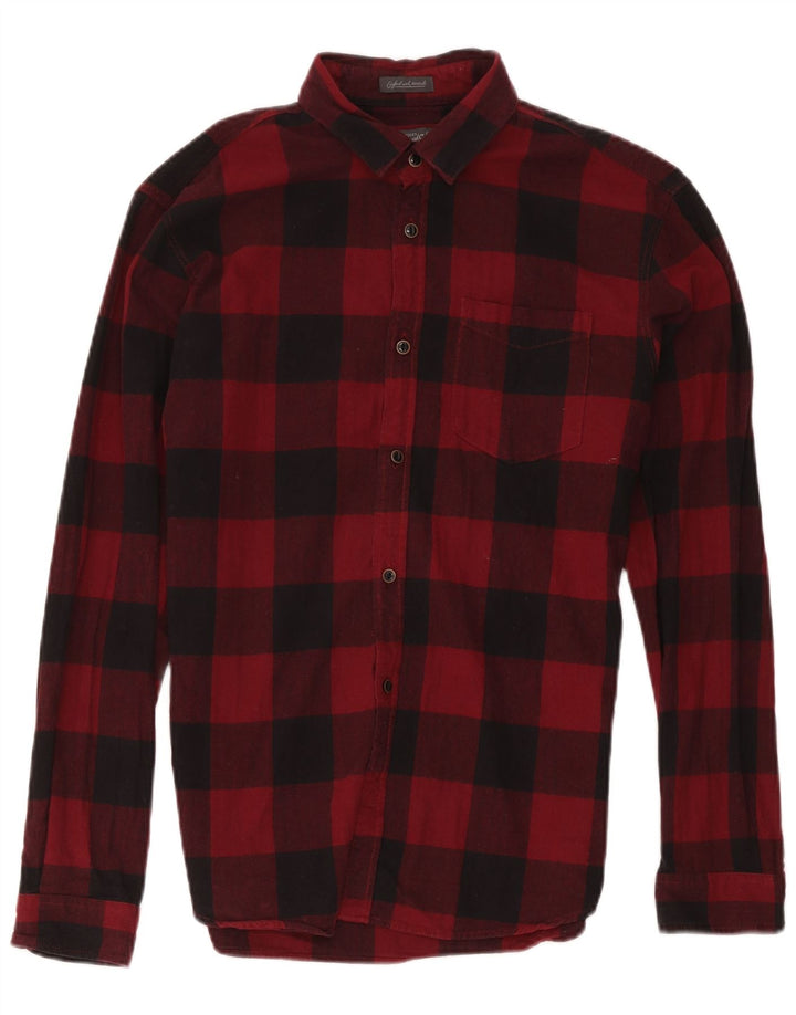 Jack & Jones herre flannelskjorte medium rød ternet bomuld