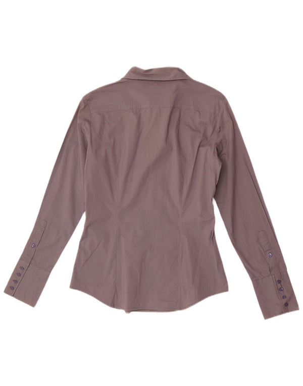 Benetton Dame Pullover Shirt UK 10 Lille Grå Bomuld