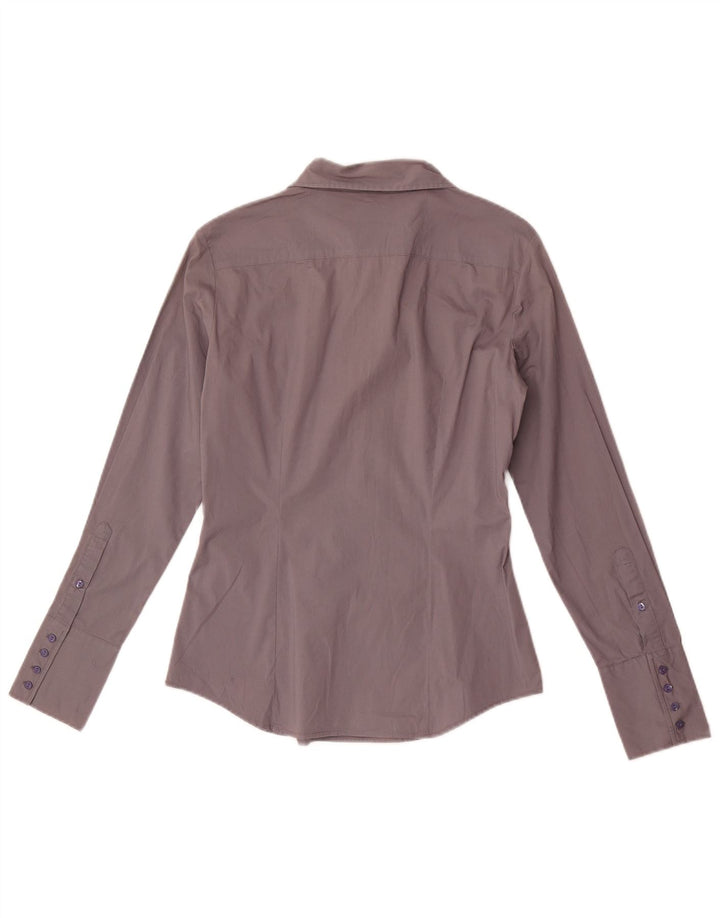 Benetton Dame Pullover Shirt UK 10 Lille Grå Bomuld
