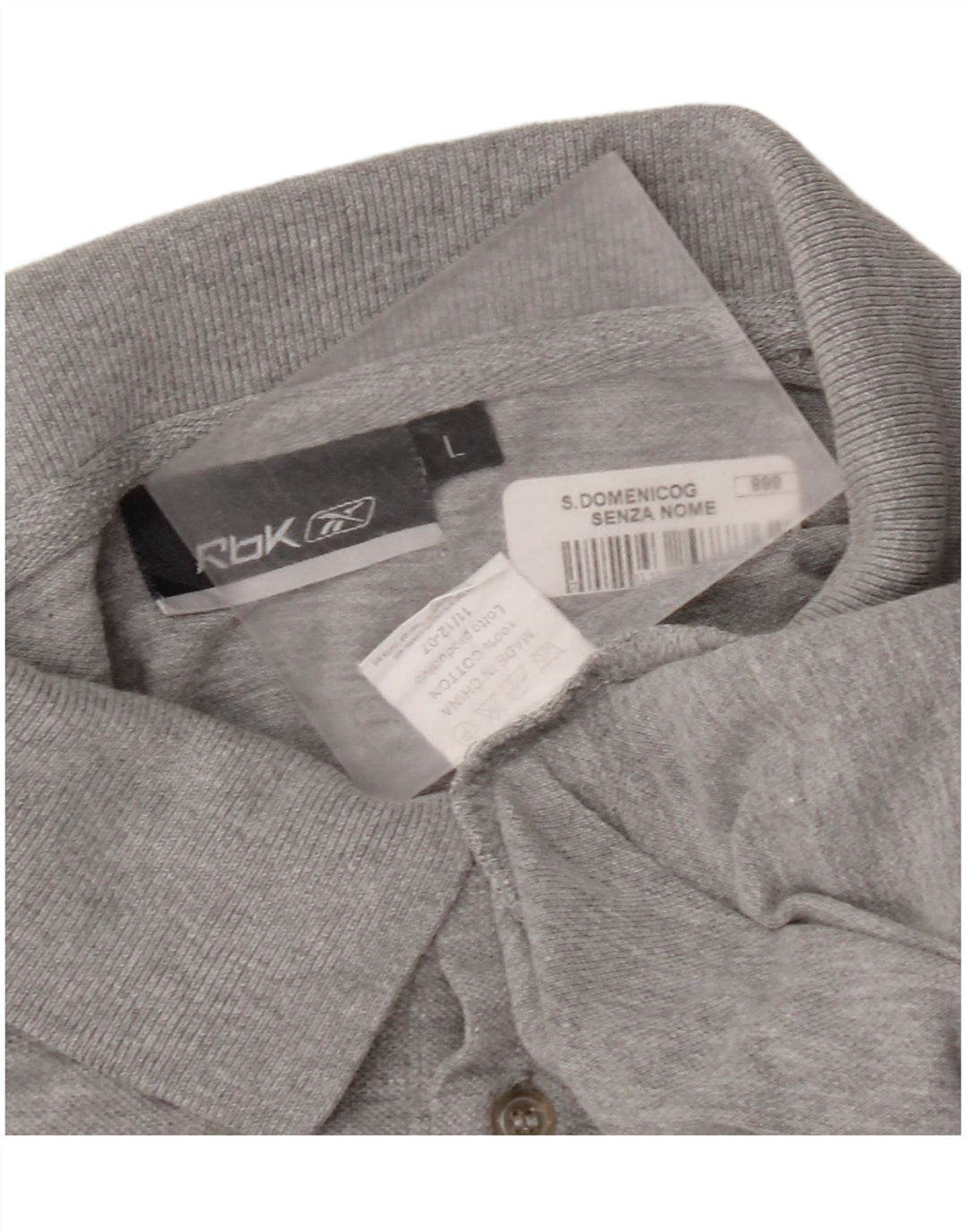 Reebok Poloshirt til mænd, stor grå flækket bomuld