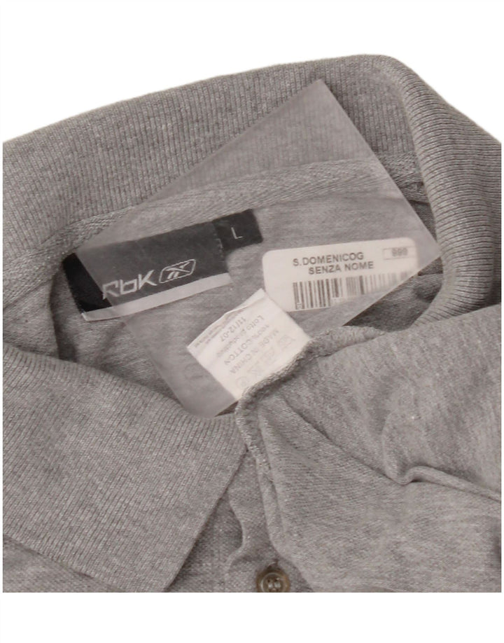 Reebok Poloshirt til mænd, stor grå flækket bomuld