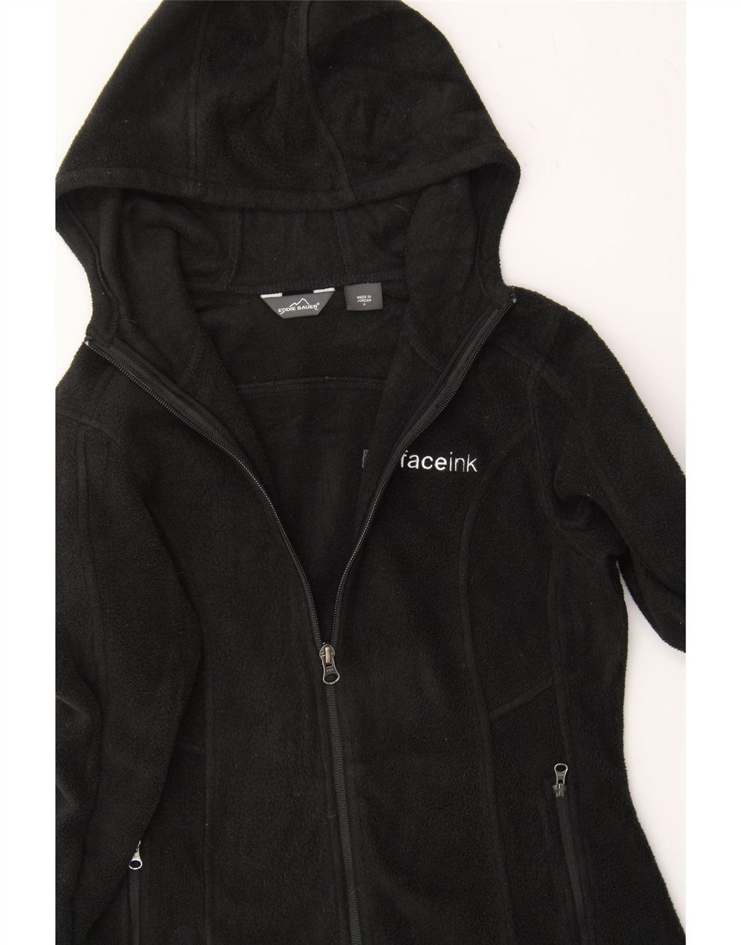 EDDIE BAUER Womens Hooded Fleece Jacket UK 10 Small Black Polyester Vintage Eddie Bauer and Second-Hand Eddie Bauer from Messina Hembry 