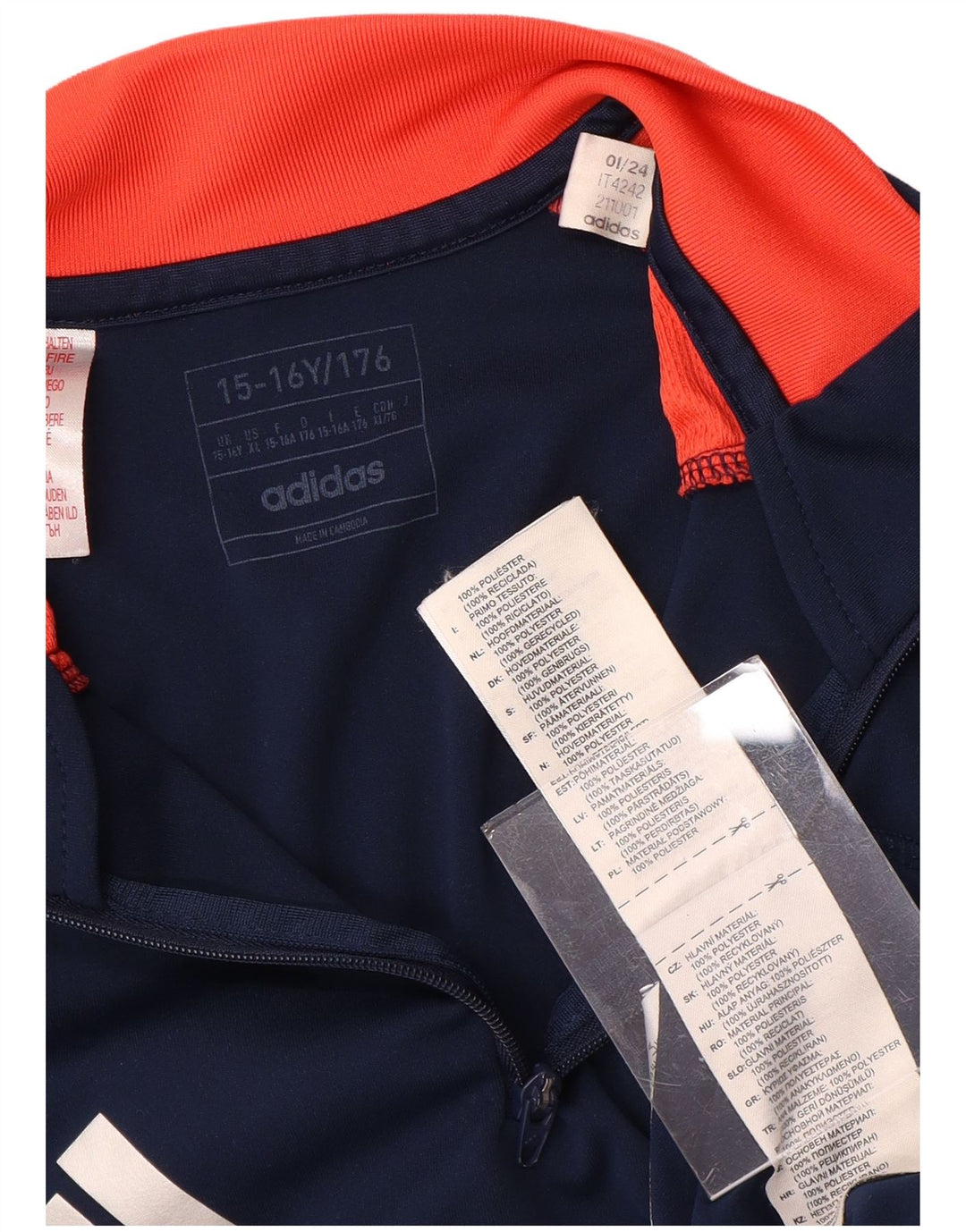 ADIDAS Boys Manchester United Pullover Træningsdragt Top 15-16 år Navy Blue