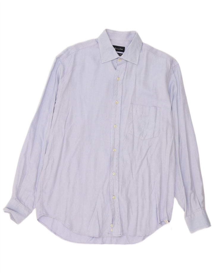 Massimo Dutti herreskjorte str. 42 16 1/2 Large Blue Sildebensbomuld