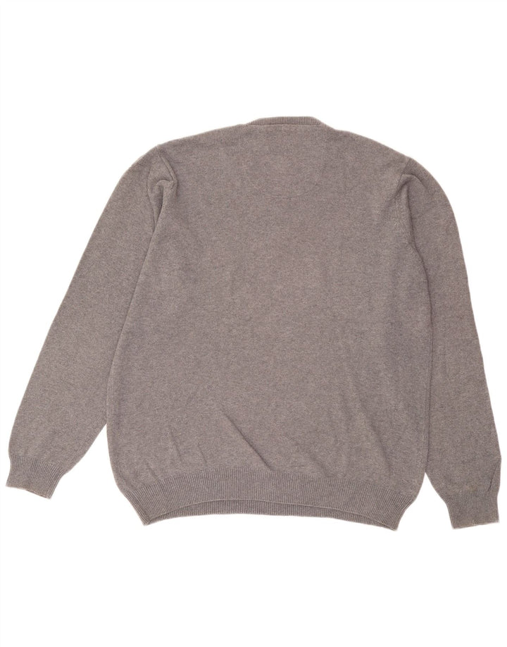 Marks & Spencer Herre Blue Harbor V-hals sweater Stor grå bomuld