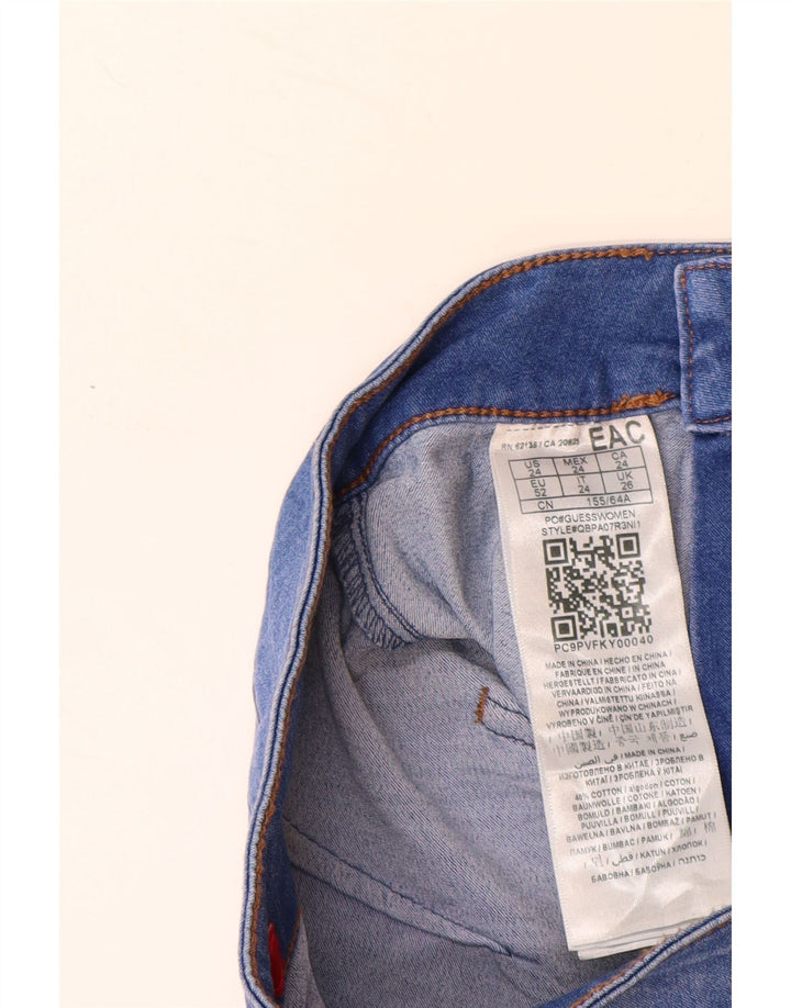 GUESS Kvinder Højtalje Skinny Jeans W24 L28 Blå Bomuld