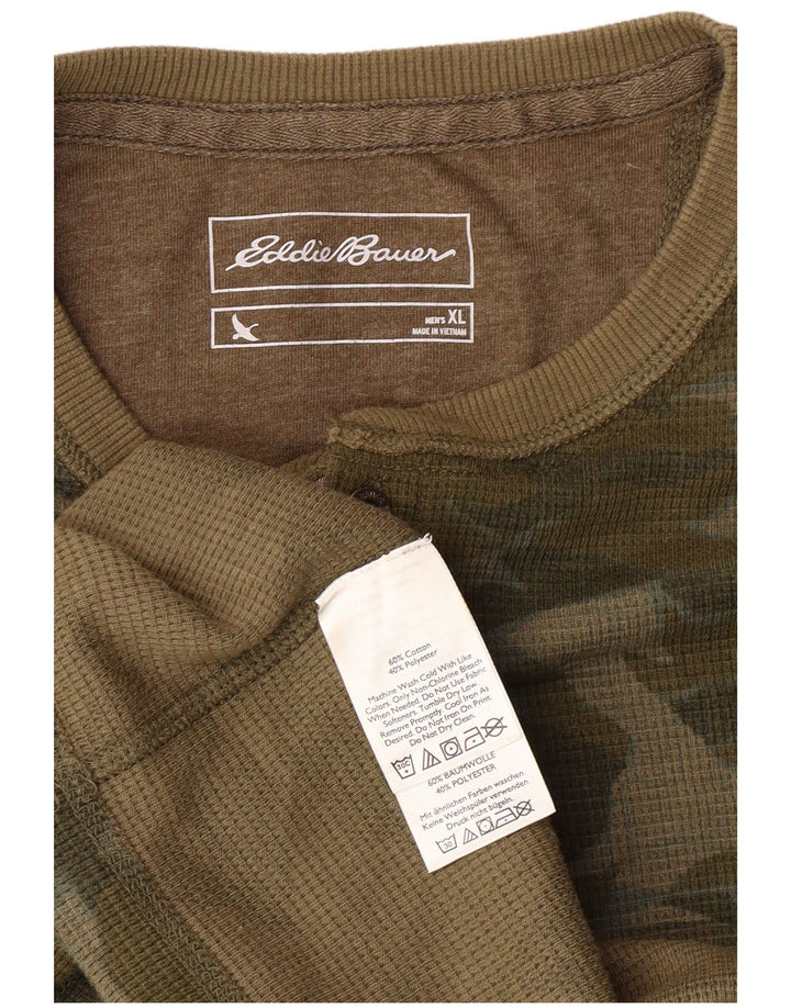 Eddie Bauer Herre Top Langærmet XL Grøn Camouflage Bomuld