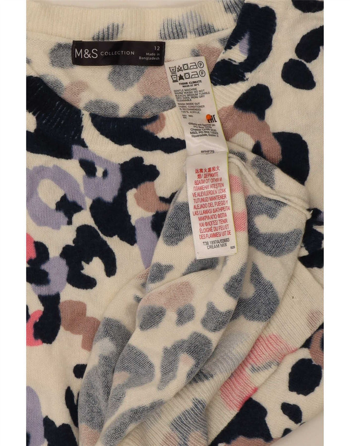 Marks & Spencer Dame Boat Neck Jumper Sweater UK 12 Medium Beige