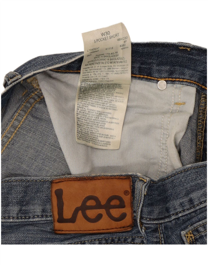 Lee Herre 5 Pocket Short Denim Shorts W30 Medium Blue Bomuld