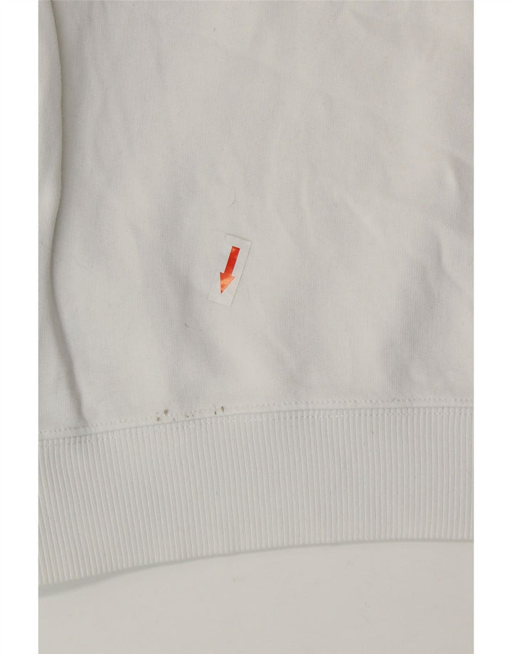 Calvin Klein Dame Grafisk Sweatshirt Jumper UK 10 Small White Bomuld