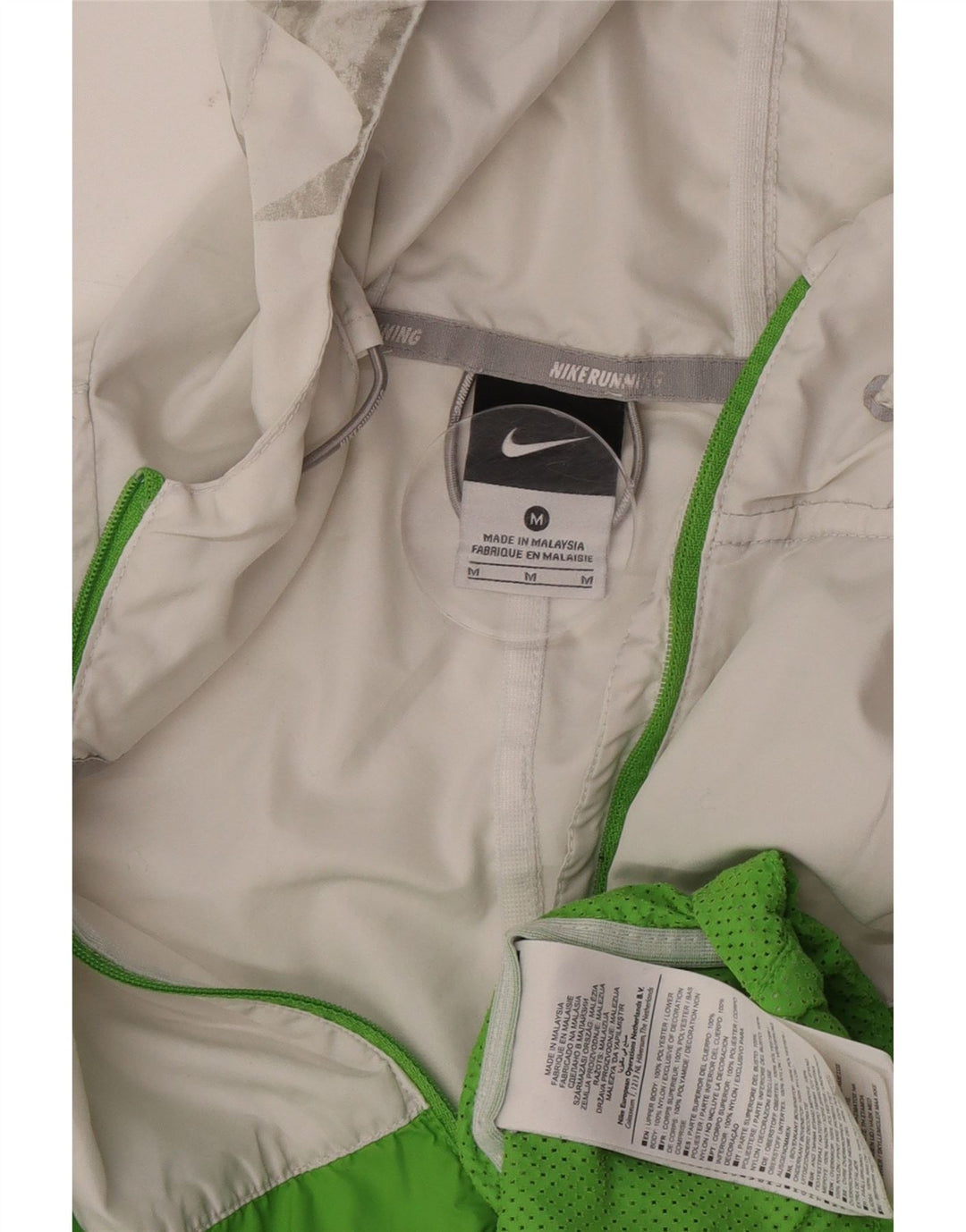 Nike dame træningsdragt med hætte topjakke UK 14 Medium White Colourblock