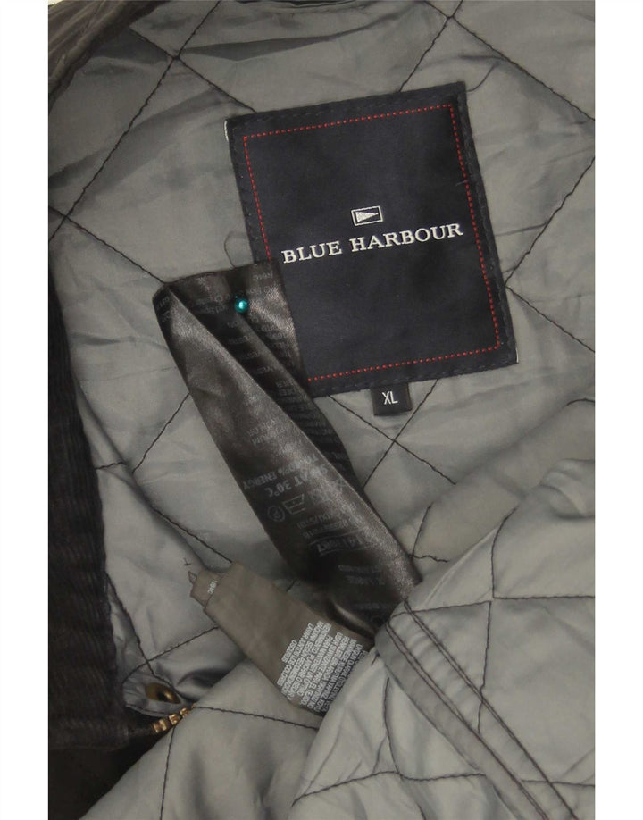 Marks & Spencer Herre Blue Harbor Quiltet Jakke UK 42 XL Sort Polyester