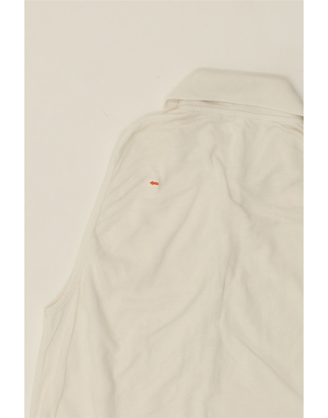 THINK PINK Womens Sleeveless Polo Shirt UK 14 Medium White Cotton Vintage Think Pink and Second-Hand Think Pink from Messina Hembry 