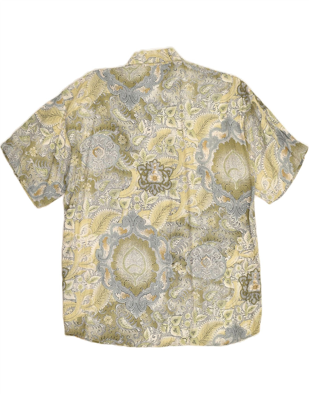 TOBIA SYSTEM Mens Short Sleeve Shirt Small Green Floral Viscose | Vintage Tobia System | Thrift | Second-Hand Tobia System | Used Clothing | Messina Hembry 
