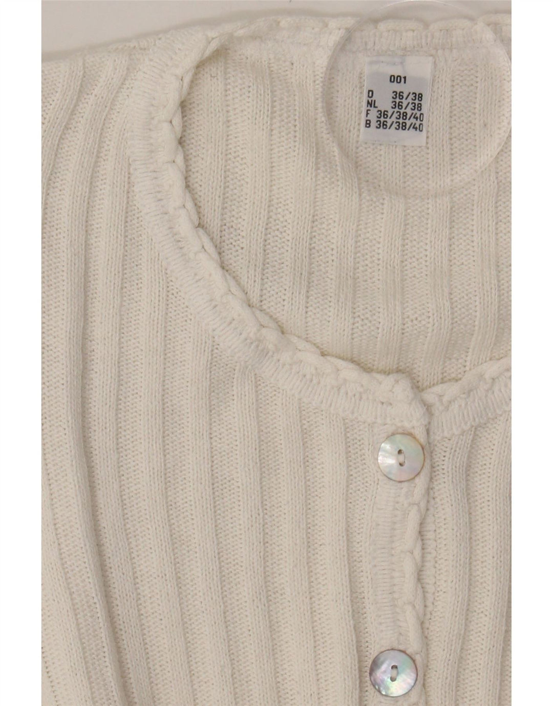 VINTAGE Womens Cardigan Top EU 36/38 Small White Polyacrylic Vintage Vintage and Second-Hand Vintage from Messina Hembry 