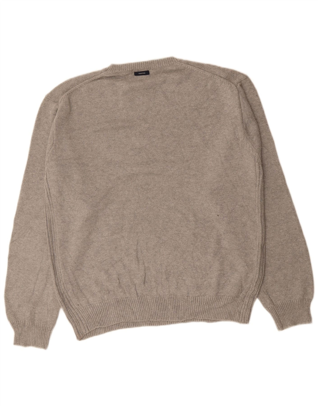 NAUTICA Mens Crew Neck Jumper Sweater XL Grey Cotton