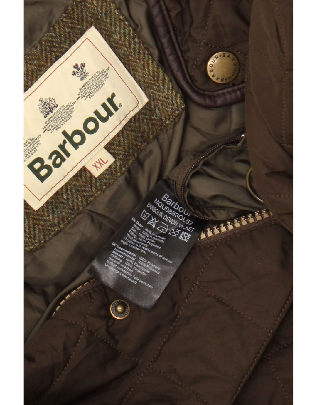 Barbour Herre Quiltet Jakke UK 44 2XL Brun Polyester