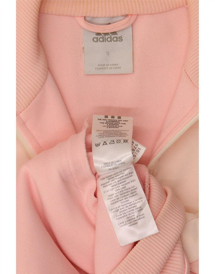 Adidas træningsdragt topjakke til kvinder UK 10 Small Pink Colourblock Polyester