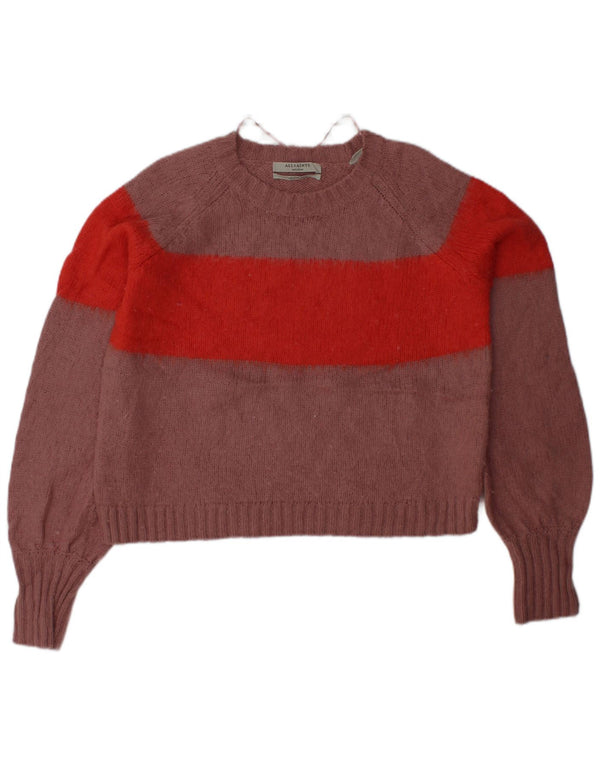 ALL SAINTS Dame sweater med rund hals DK 14 Medium Pink Colourblock