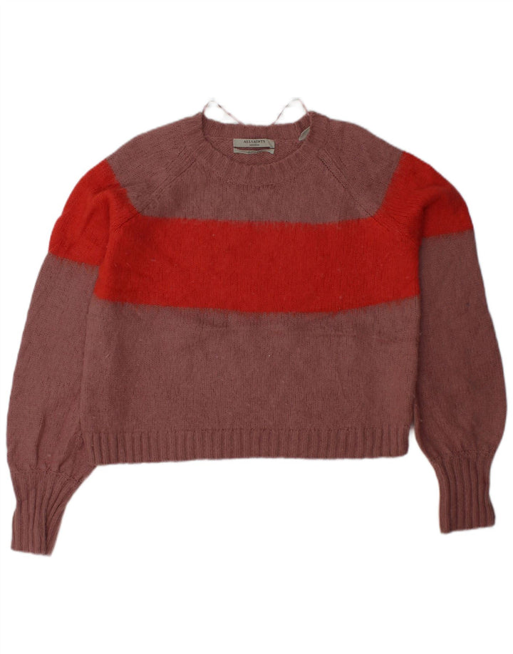 ALL SAINTS Dame sweater med rund hals DK 14 Medium Pink Colourblock