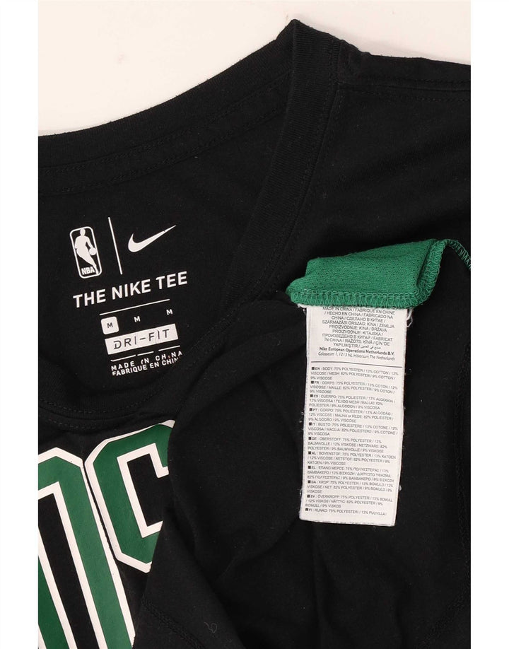 Nike Herre Boston Celtics Grafisk T-Shirt Top Medium Sort Polyester