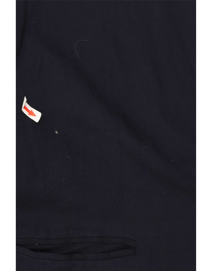Zara Dame 1 Knap Blazer Jacket UK 10 Small Navy Blue Acetate