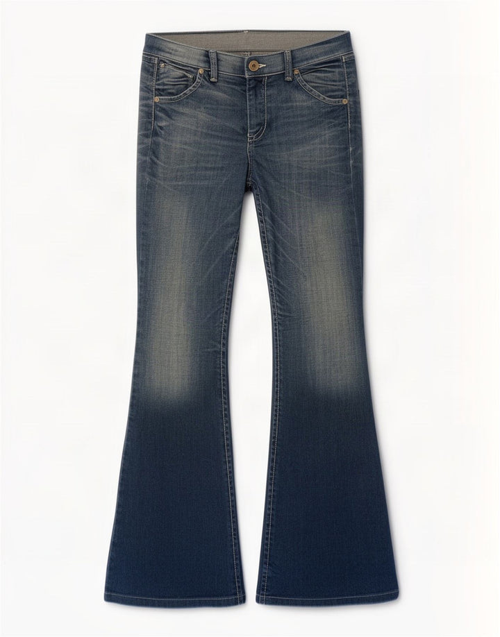 Benetton Dame Flared Jeans W32 L33 Blå