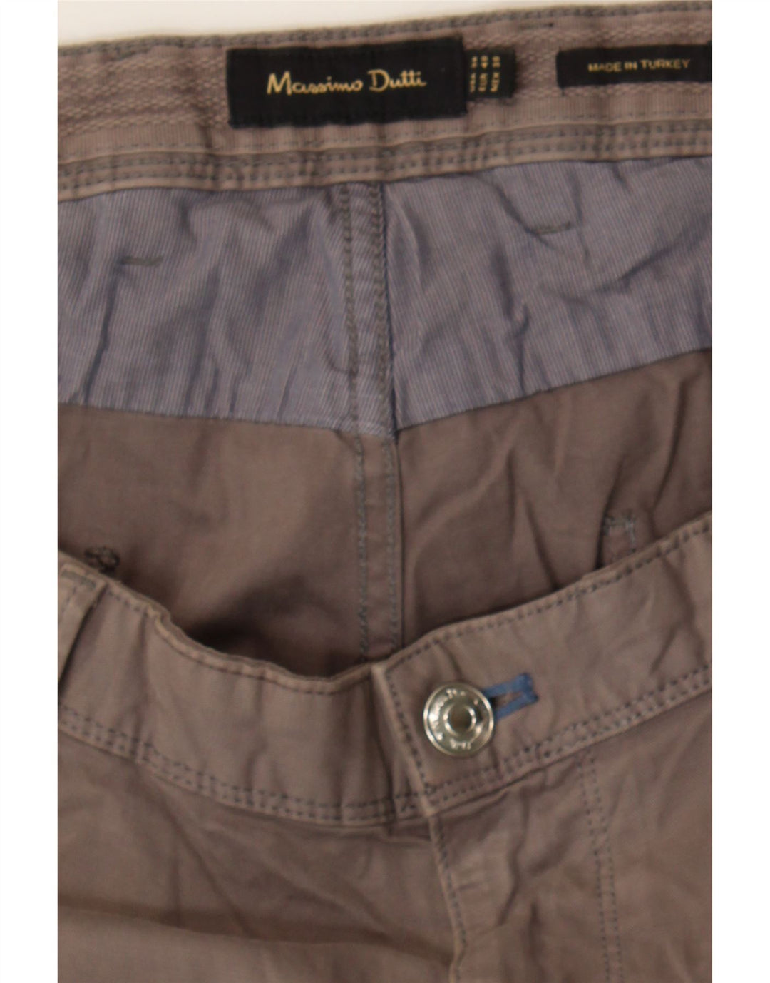 MASSIMO DUTTI Mens Straight Casual Trousers W38 L29 Grey Cotton Vintage Massimo Dutti and Second-Hand Massimo Dutti from Messina Hembry 