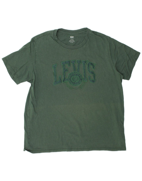 Levi's Herre Standard Grafisk T-Shirt Top XL Grøn Bomuld