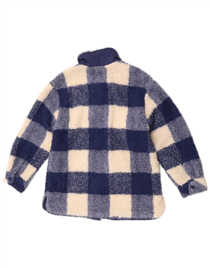 Zara Pige Fleecejakke 11-12 År Blå Gingham Polyester