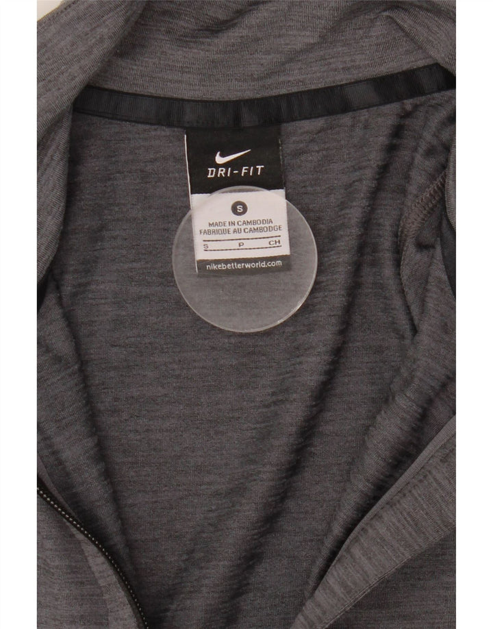 Nike Dame Dri Fit træningsdragt Topjakke UK 10 Small Grey Flecked