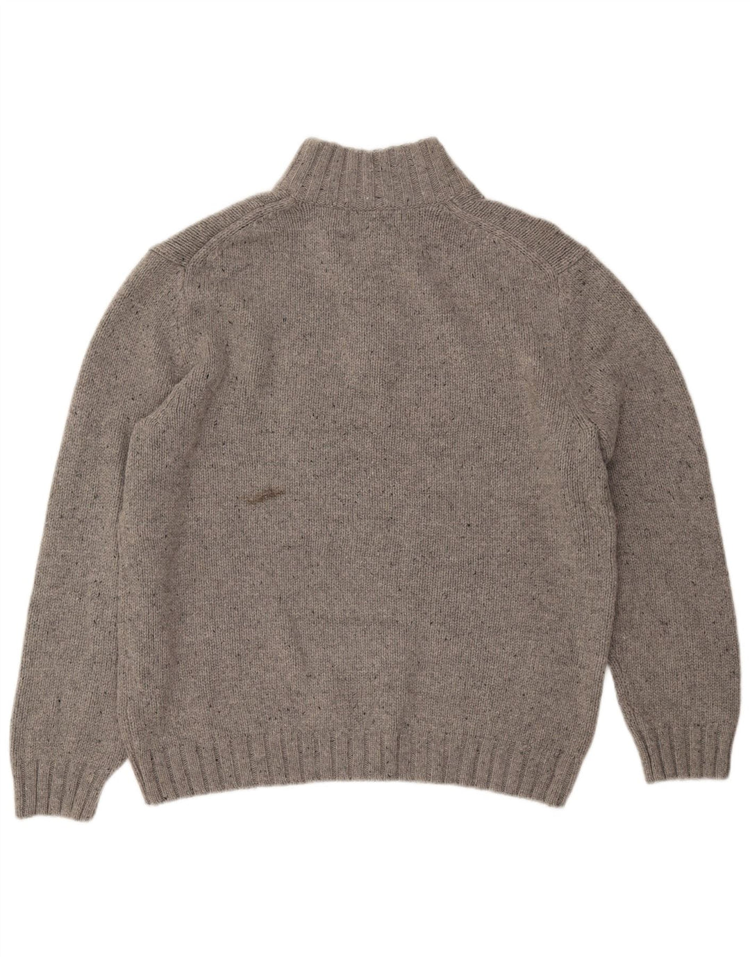 NAUTICA Herre Button Neck Sweater XL Grå Flecked Acryl