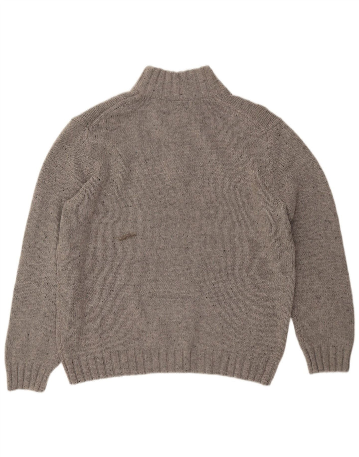 NAUTICA Herre Button Neck Sweater XL Grå Flecked Acryl