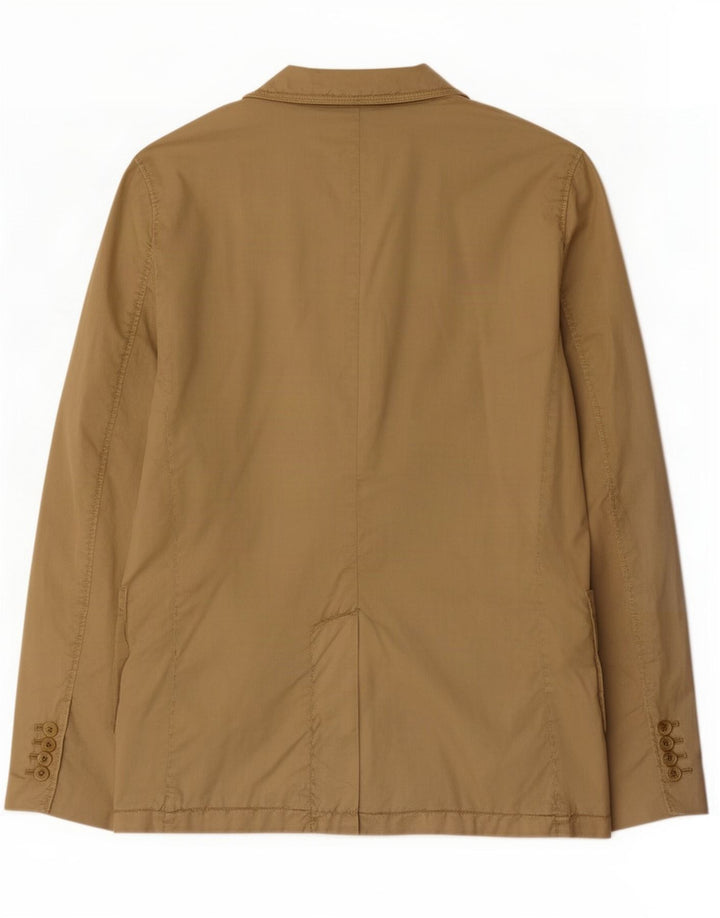 Lukket Herre 2-knaps blazerjakke IT 48 Medium Beige Bomuld
