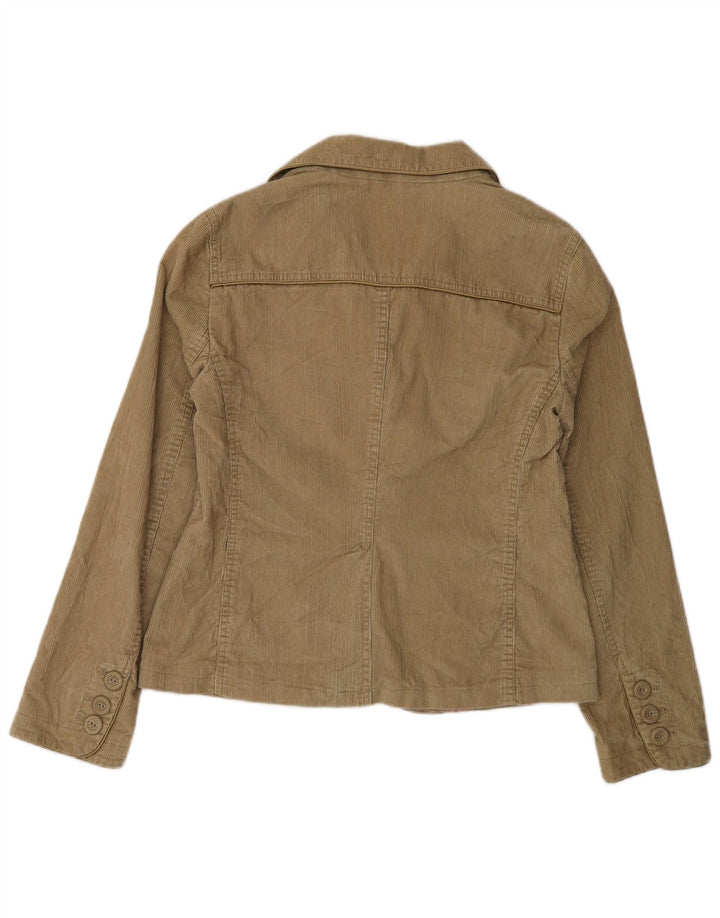 Massimo Dutti Dame 3-knaps Corduroy Blazer Jakke EU 42 Stor Brun