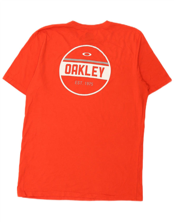 Oakley Herre Regular Fit Grafisk T-Shirt Top Stor Rød