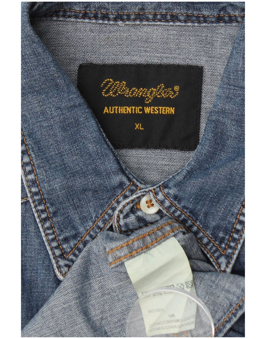 Wrangler Herre Denim Shirt XL Blå Bomuld