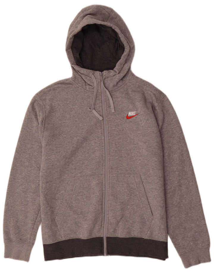 Nike hættetrøje med lynlås til mænd mellemgrå Colourblock Bomuld